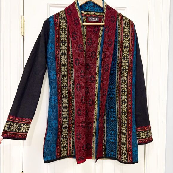 Qinti Hilda Cardigan100% Baby Alpaca Peruvian Pattern Size XS $225.00 - Picture 2 of 10
